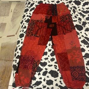 New harem style tie dye patchwork joggers.